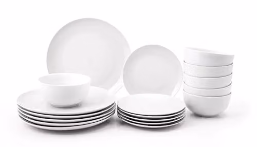 Simpa 18-Piece White Porcelain Dinnerware Set
