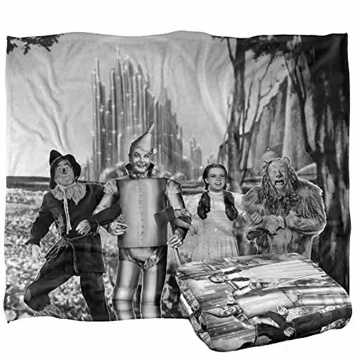 LOGOVISION The Wizard of Oz Officially Licensed Vintage Throw Blanket, White, W/D/H: 152 x 127 cm – 1