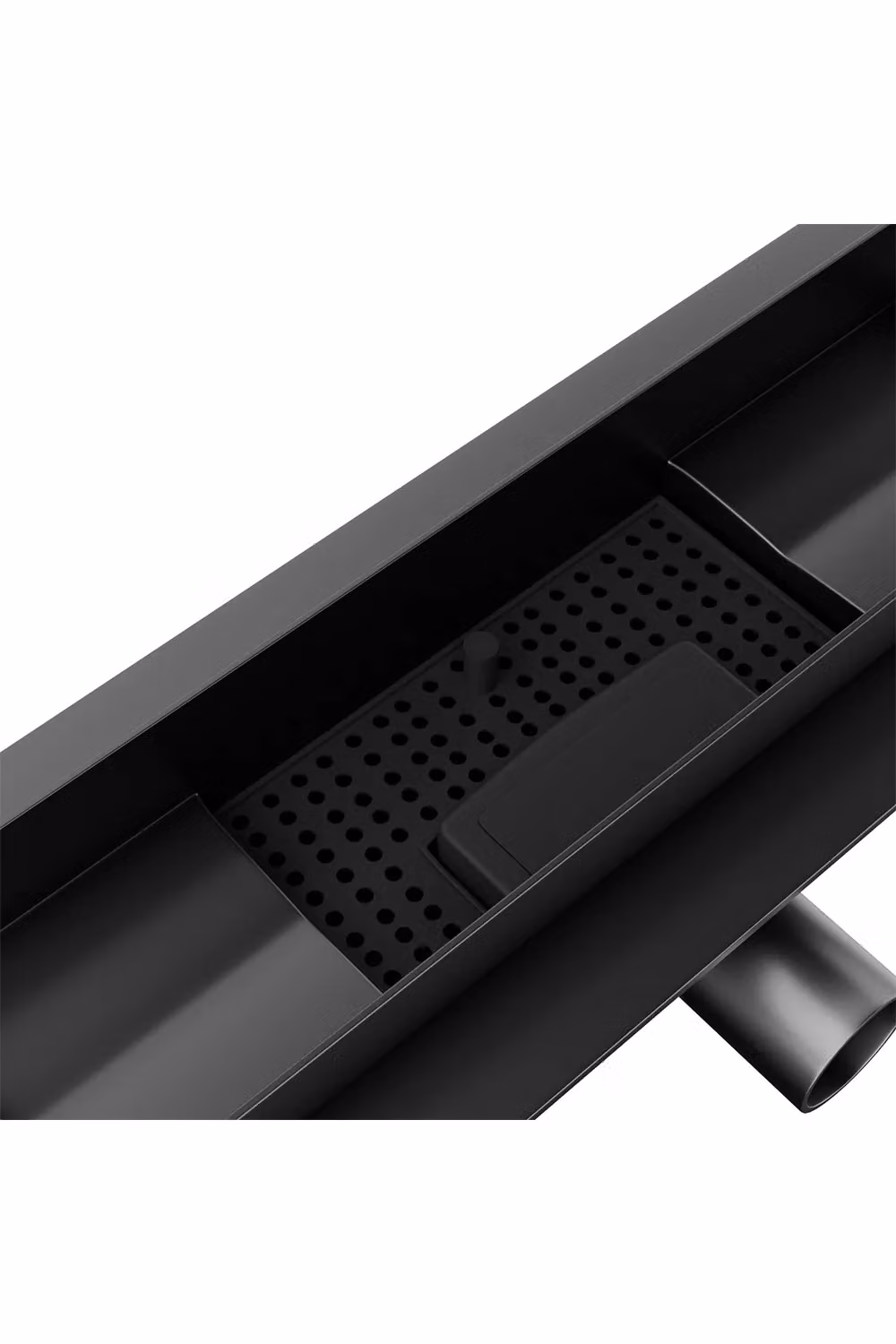 Living and Home 50cm Stainless Steel 2-in-1 Siphonic Linear Shower Drain in Black – 4