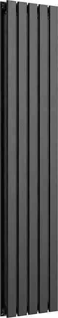 Lux Heat Double Vertical Steel Radiator in Pewter, H: 160 cm, W: 35 cm