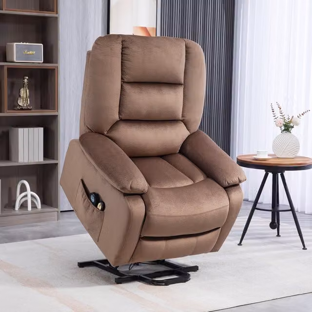 HOMCOM Modern Microfibre Relax Recliner Chair with Vibration Massage and Heat in Brown