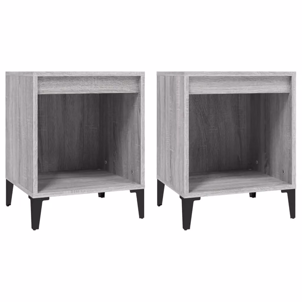 Berkfield Home Set of 2 Bedside Cabinets in Grey Sonoma, W/D/H: 40 x 35 x 50 cm – 2