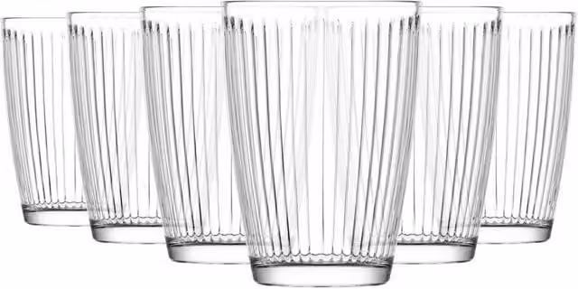 LAV Hestia Highball Tumbler Glasses, Clear, 415 ml, Pack of 6