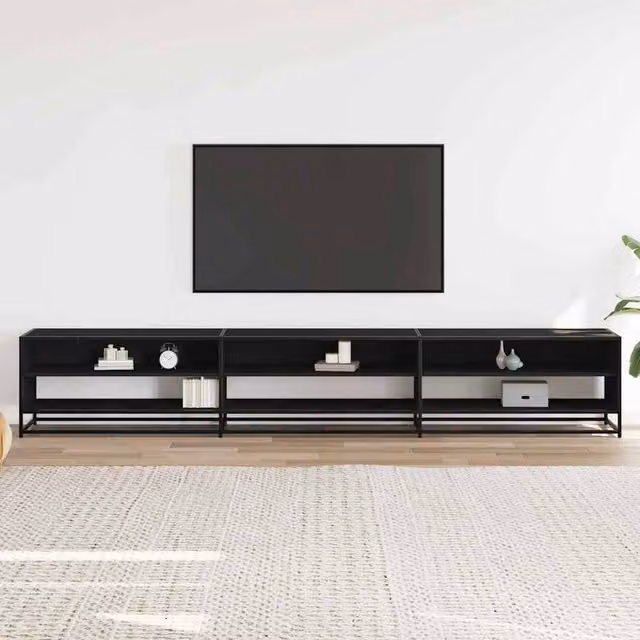 Berkfield Home Modern Black Matt TV Cabinet W/D/H: 270 x 40 x 46 cm – 1