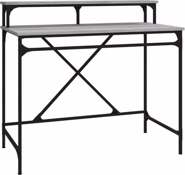 Berkfield Home Computer Desk in Grey Sonoma, W/D/H: 100 x 50 x 90 cm – 1
