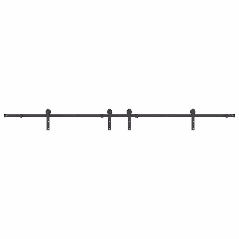 Berkfield Home Sliding Door Hardware Kit in Black Steel