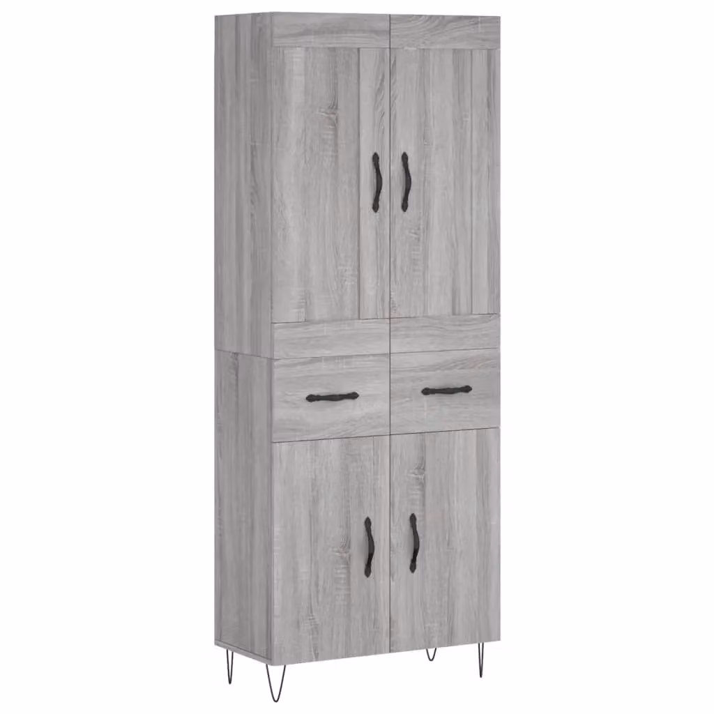 Berkfield Home Grey Sonoma Highboard, H 180 x W 69.5 x D 34 cm – 2