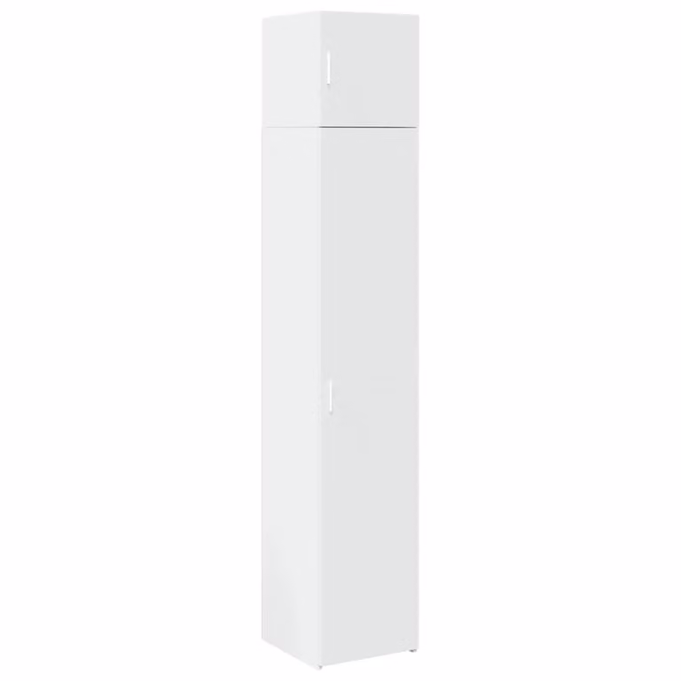 Berkfield Home Slim Freestanding Storage Cabinet in White, W/D/H: 40 x 42.5 x 225 cm