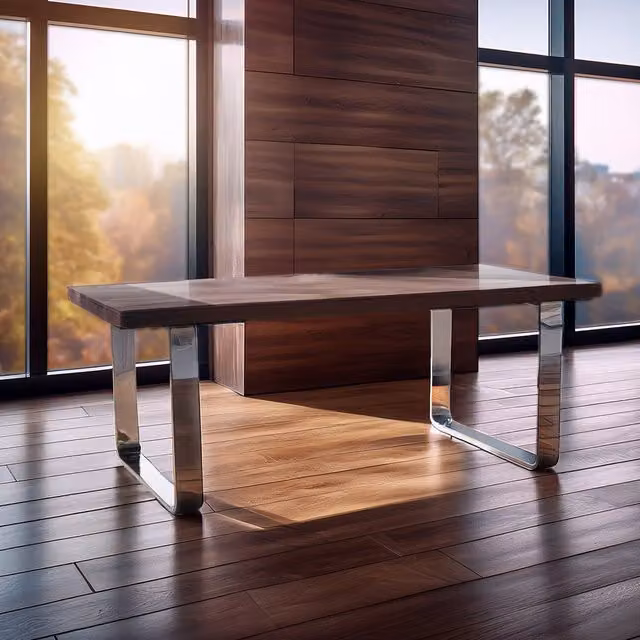 Fifty Five South Kerala Natural U Shaped Base Rectangular Dining Table with Glass and Wood in Silver and Brown
