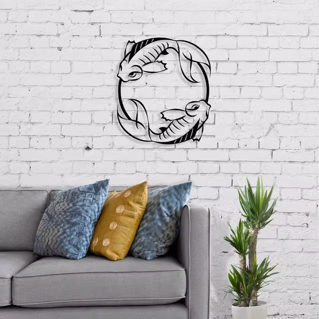 Decortie Black Metal Animal Wall Art Decorative Object