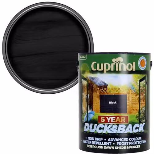 Cuprinol Ducksback Shed and Fence Paint, Black, 5L – 2