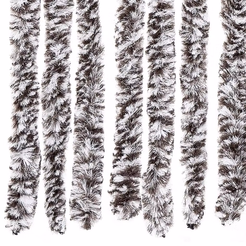 Berkfield Home Striped Chenille Fly Curtain in Brown and Beige, W: 100 cm, H: 200 cm – 5