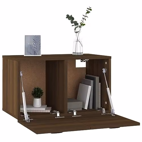 vidaXL Modern Wall Mounted Cabinet in Brown, W: 60 cm, D: 36.5 cm, H: 35 cm – 4