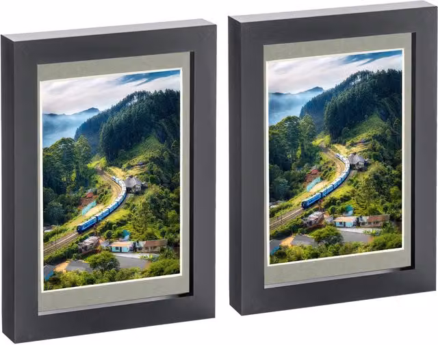 Nicola Spring Pack of 2 Black Rectangular Photo Frames with Glass, 15 x 20 cm – 4