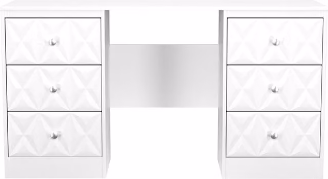 2 U Memphis 6 Drawer Kneehole Desk in White