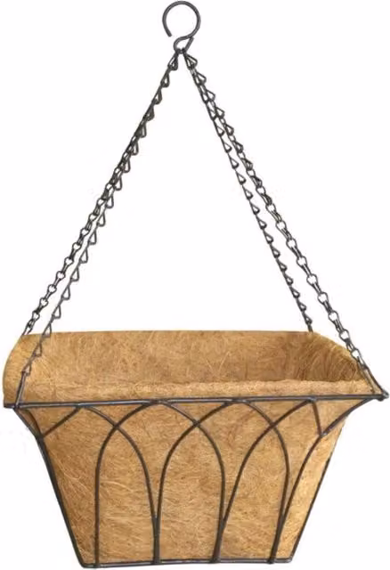 KDMD Square Lotus Hanging Basket Planter in Brown, 40 cm