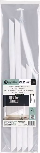 Decoflair White Wall Panel Border Set for Kitchen and Bathroom
