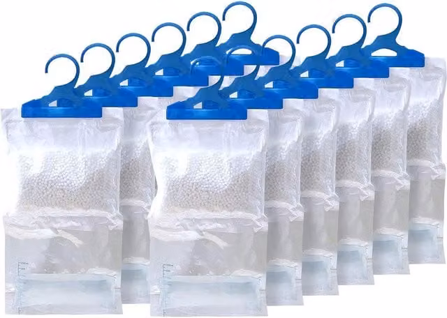 MantraRaj Pack of 12 Hanging Interior Dehumidifiers in White and Transparent