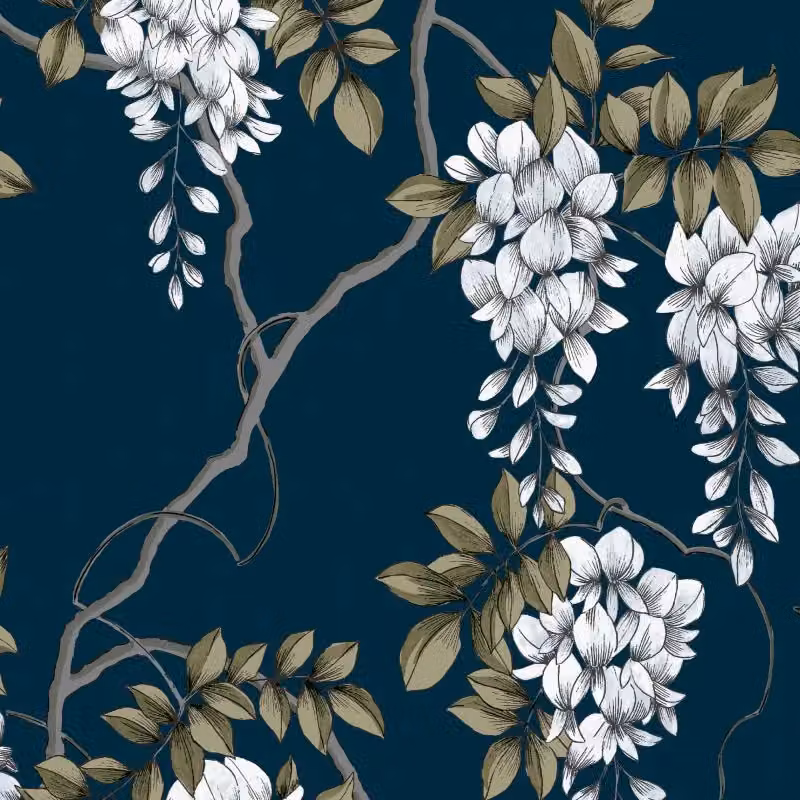 Superfresco Easy Navy Wisteria Floral Botanical Wallpaper, Blue, Width: 52 cm, Length: 1000 cm – 3