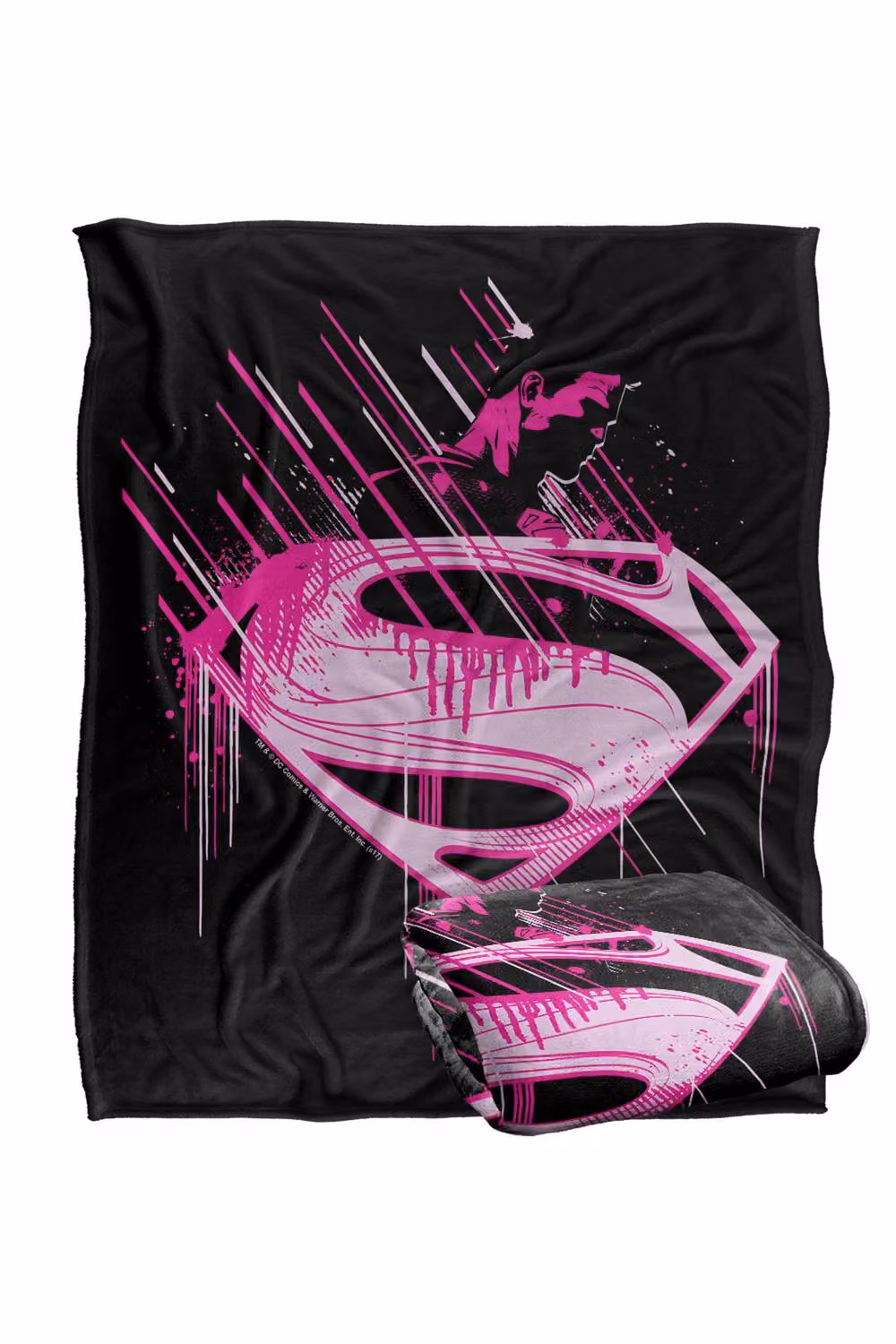 Warner Bros. Man of Steel Pink Splatter Super Soft Fleece Throw Blanket, W: 127.0 cm, H: 152.4 cm – 6