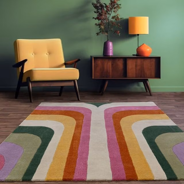 The Rug Shop UK Handmade Modern Abstract Pink Easy To Clean Area Rug W: 200 cm, D: 290 cm – 1
