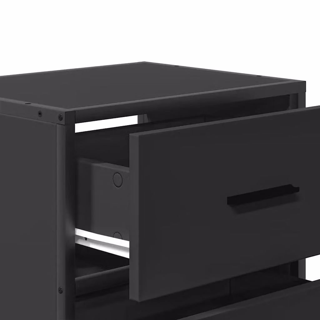Berkfield Home Set of 2 Wall-mounted Bedside Cabinets in Black, W/D/H: 40 x 31 x 39.5 cm – 6