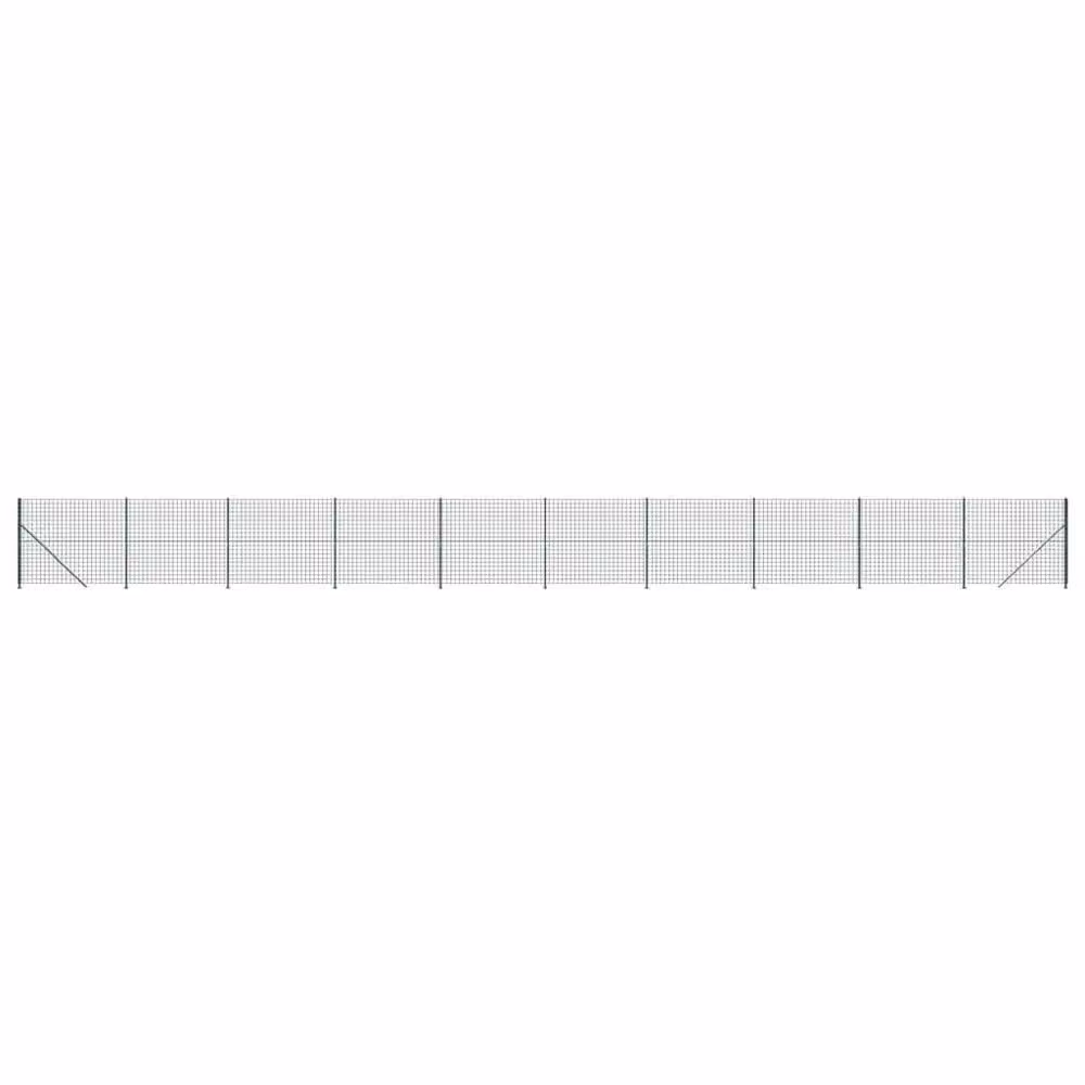 Berkfield Home Durable PVC Coated Green Wire Mesh Fence with Flange, W: 140 cm, L: 25 m – 2