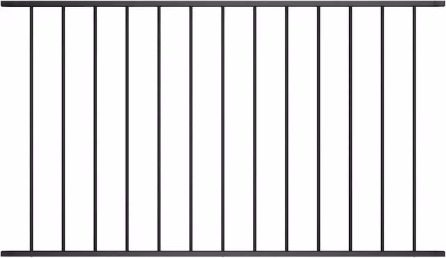 Berkfield Home Powder-coated Steel In-ground Fence Panel, Black, H: 170 cm, W: 100 cm