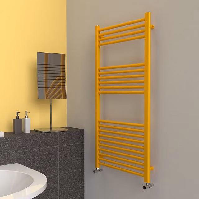 Lux Heat Coloured Towel Radiator in Sunflower Yellow, W: 60 cm, H: 120 cm