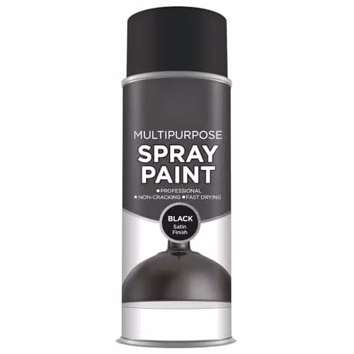 Inspired Essentials All Purpose Quick Drying Aerosol Spray Paint, Black Satin, 400ml