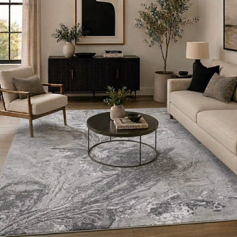 Desire Rugs Serenity Modern Abstract Area Rug in Grey, W: 80 cm, L: 150 cm – 2