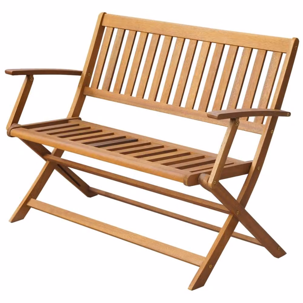 Berkfield Home Classic Garden Bench in Brown Solid Oiled Acacia Wood, W/D/H: 120 x 60 x 89 cm – 2