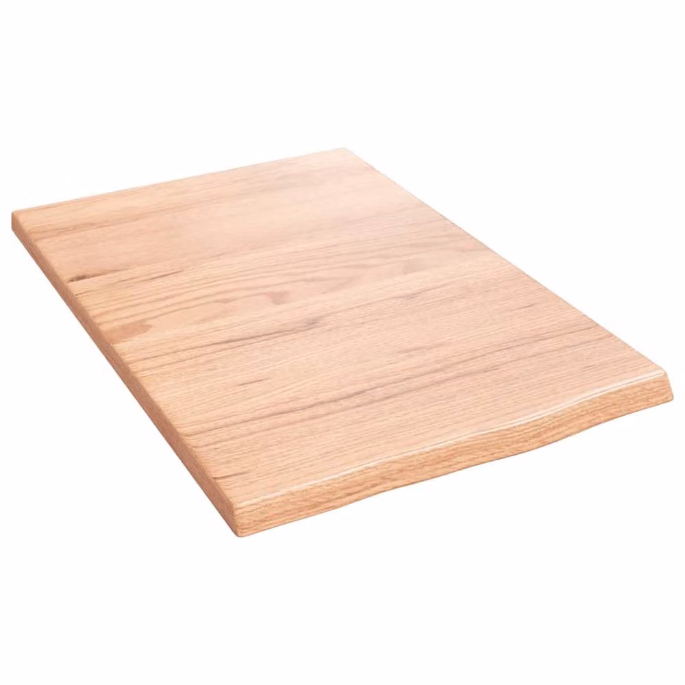 Berkfield Home Beautiful Wall Shelf, Light Brown Treated Solid Oak Wood, W: 60 cm, H: 40 cm, D: 2 cm – 2
