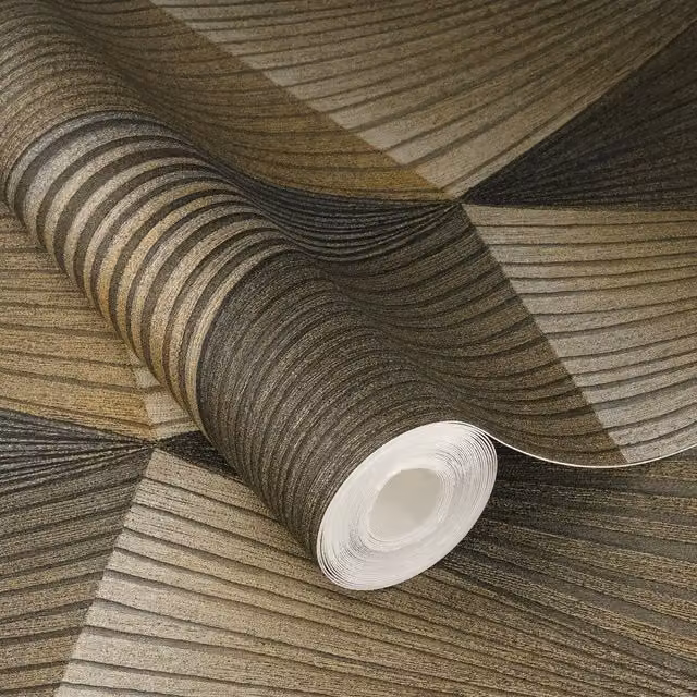 Rasch Cairo Self-Adhesive Geometric Abstract Wallpaper in Bronze and Grey Matt Finish