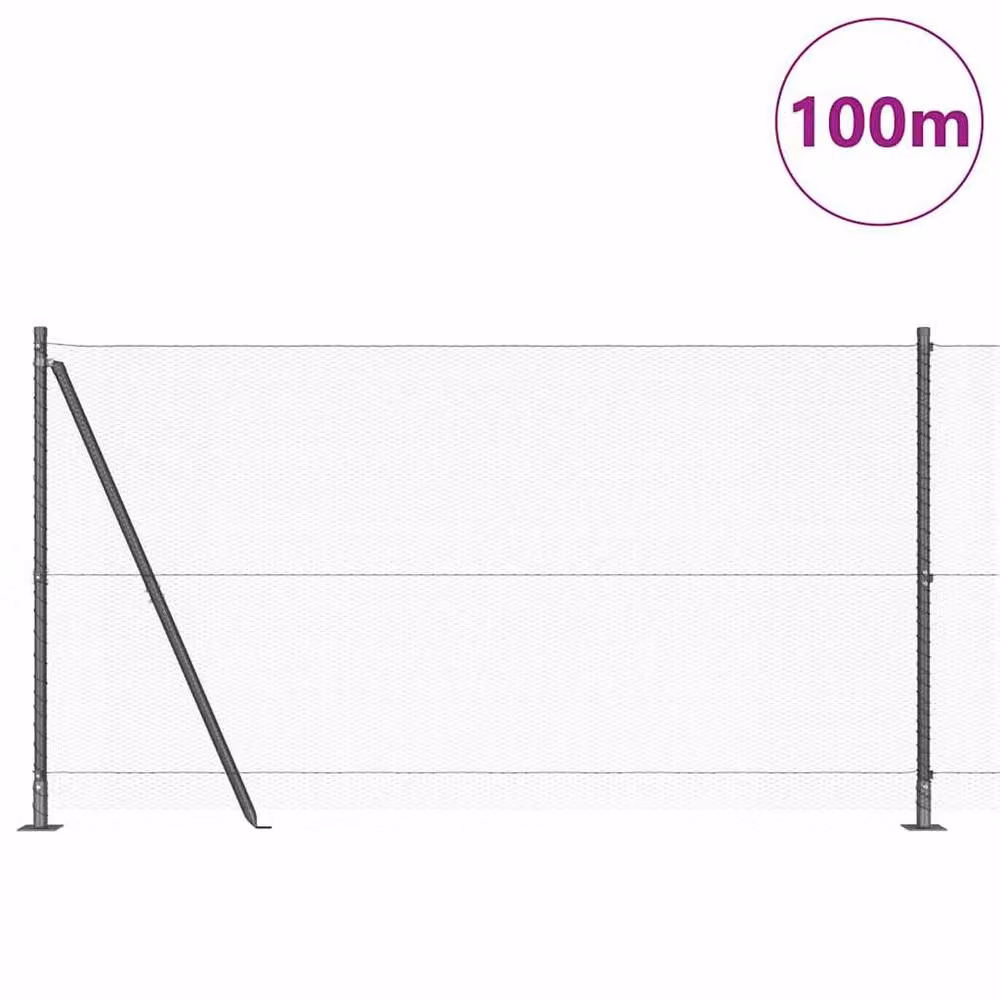 Berkfield Home Grey Steel Hexagon Wire Mesh Fence, H: 120 cm x W: 100 m – 2