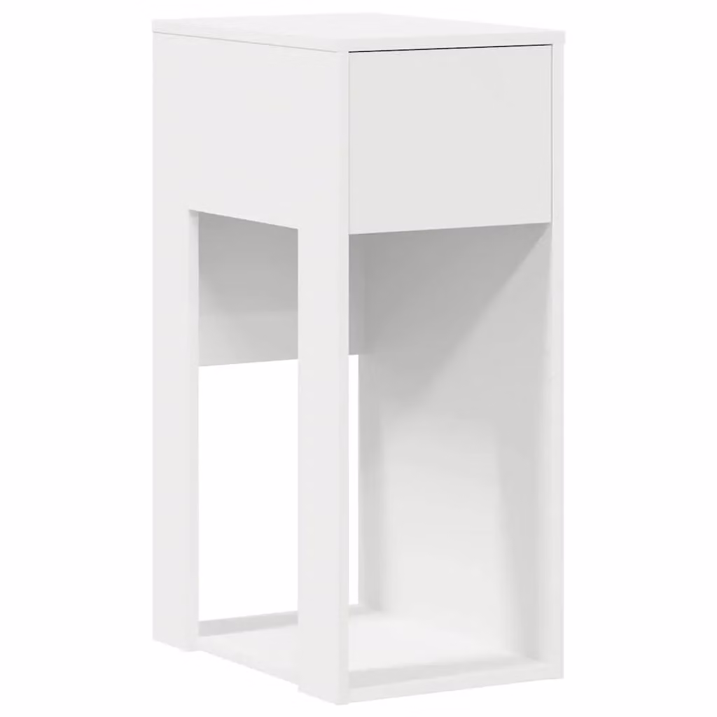 Berkfield Home Computer Tower Stand with Drawer, White, W/D/H: 30 x 44 x 74 cm – 2