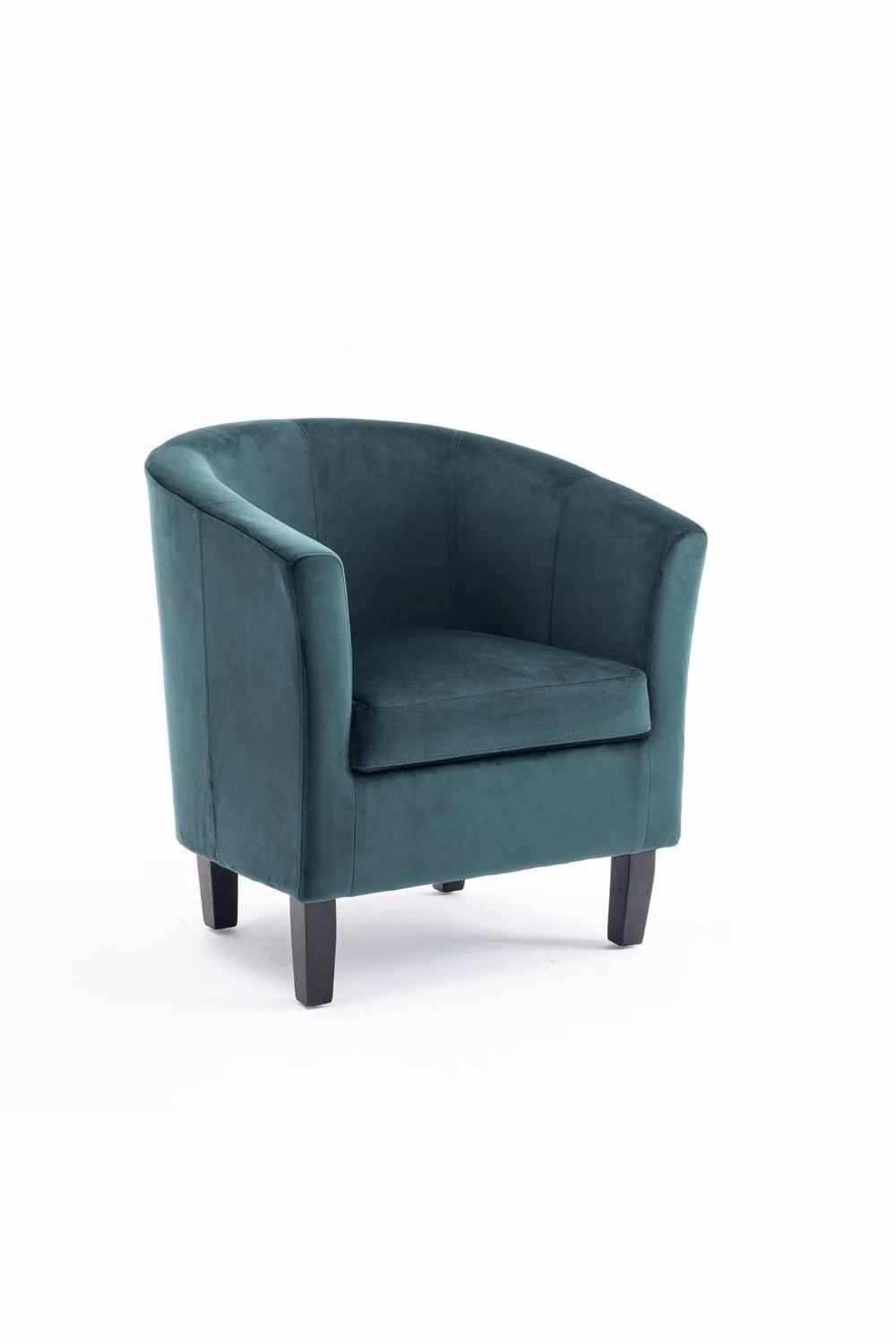 Home Source Modern Velvet Fabric Tub Chair in Dark Green, W/D/H: 66 x 69 x 73 cm – 3