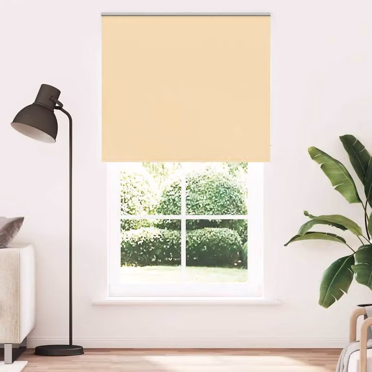Berkfield Home Blackout Roller Blind in Beige Polyester, W: 130 cm, H: 210 cm