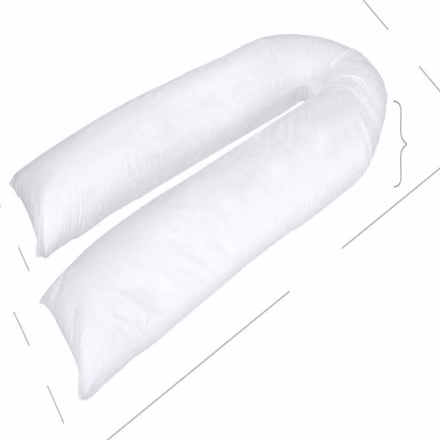 R&G U-Shaped Pillow for Adults in White with Cotton and Polyester