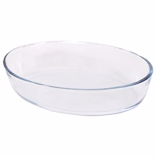 Argon Tableware Oval Transparent Glass Roasting Dish, W: 35 cm, D: 24 cm, H: 6 cm