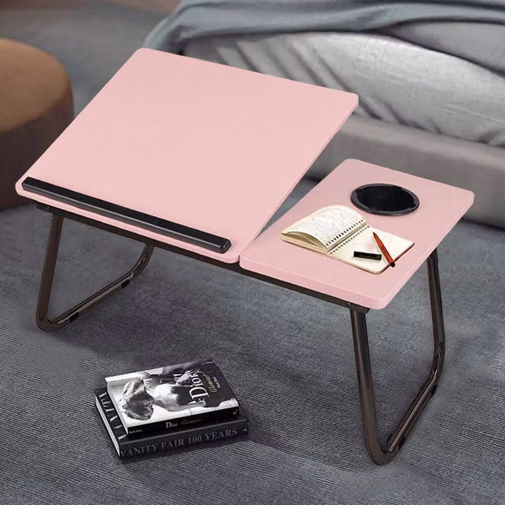 FORGEVIO Pink Folding Laptop Bed Tray with Tilting Top, W/D/H: 56 x 24 x 32.5 cm – 2