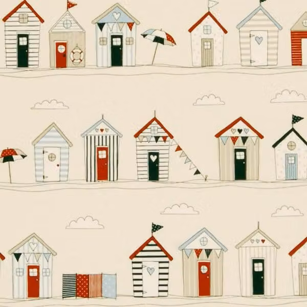 Terrys Nautical Graphic Cotton Textile for Children in Blue, Red and White