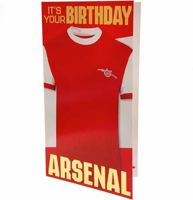 Arsenal FC Retro Birthday Card in Red and Gold
