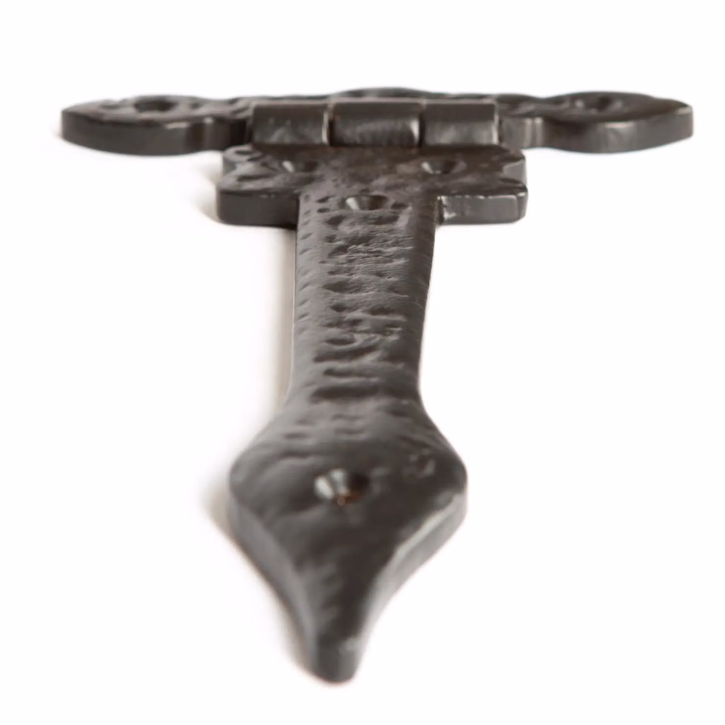 Hammer and Tongs Ornate Iron T-Hinge in Black – 3