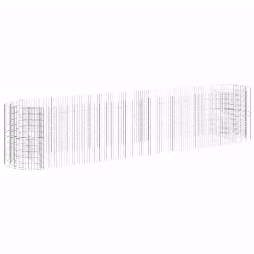 Berkfield Home Durable Galvanised Steel Gabion Raised Bed in Silver, W: 500 cm, D: 100 cm, H: 100 cm – 3