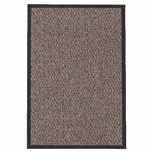KAV Non-Slip Washable Door Mat in Brown and Black, W: 60 cm, L: 180 cm – 1