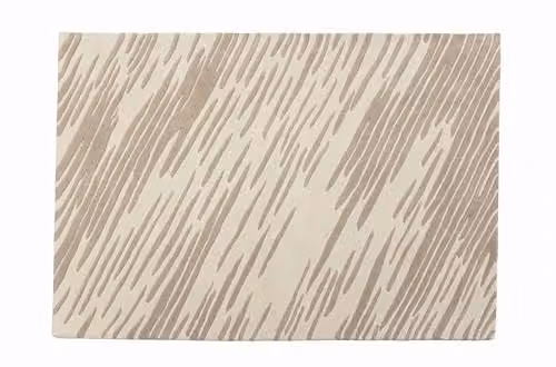 Esselle Home Aura Storm Modern Abstract Wool Rug in Natural and Mink, W: 160 cm, D: 230 cm – 1