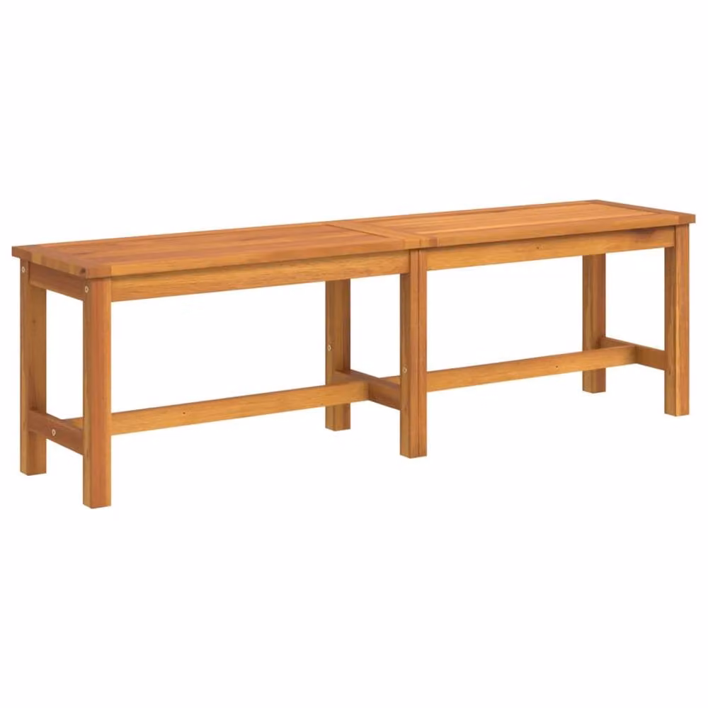 Berkfield Home Brown Acacia Solid Wood Garden Bench, W/D/H: 150 x 35 x 45 cm – 2