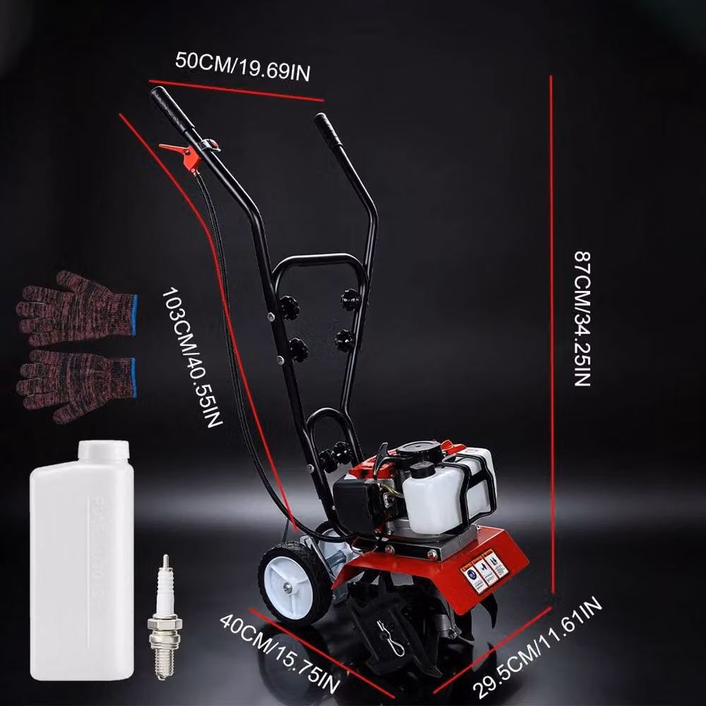 FLAVORA Petrol Cultivator Tiller Garden Rotavator in Black – 2