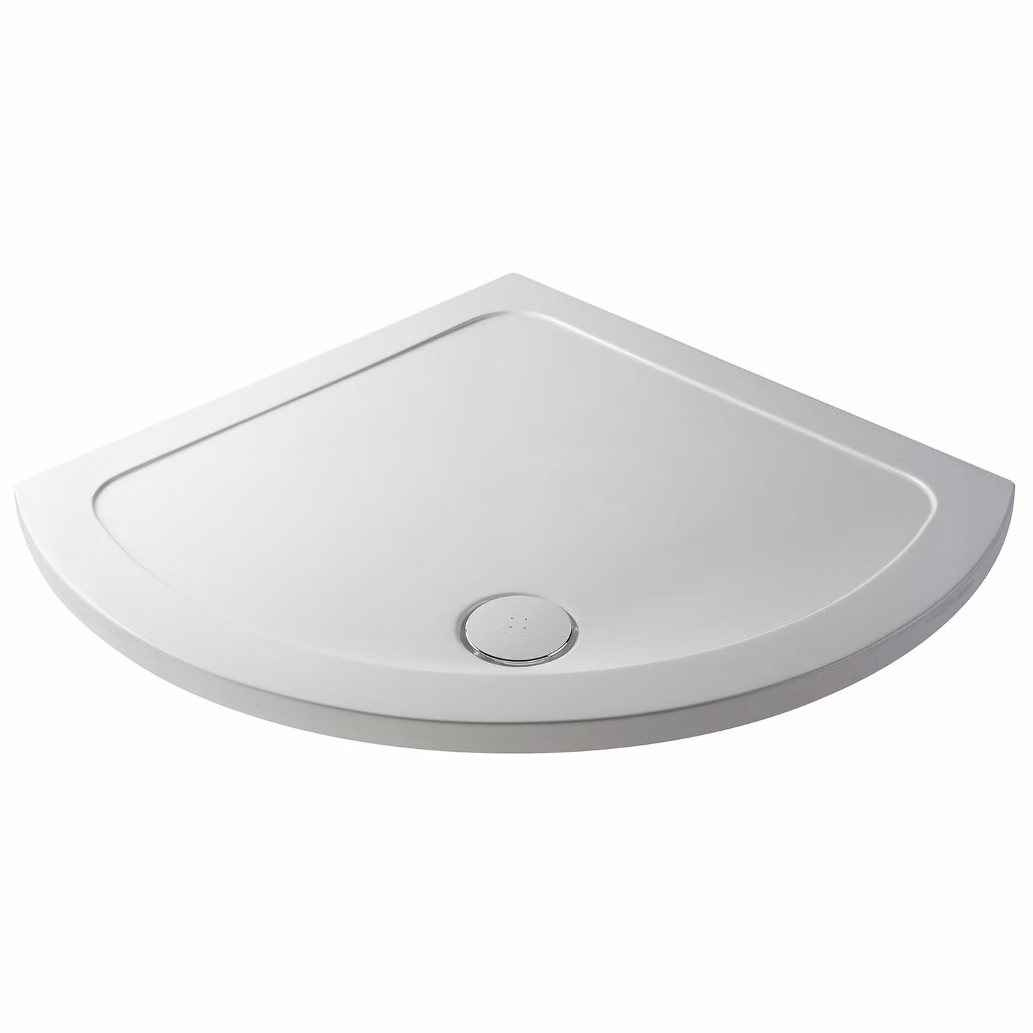 Hudson Reed Single Entry Pearlstone Square Shower Tray, White, W: 86.0 cm, D: 86.0 cm, H: 4.0 cm